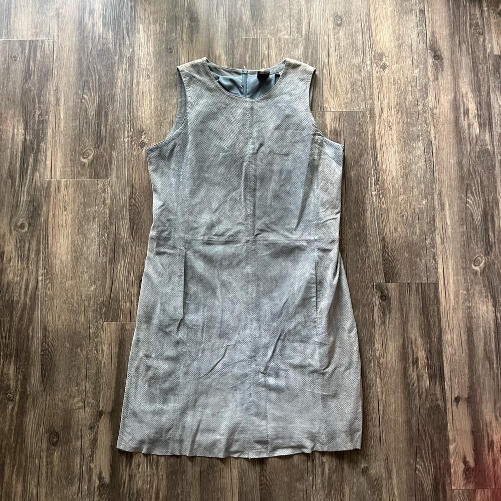 Ecru Suede Perforated Dress Sz 4